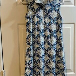 lululemon athletica Blue and White Patterned Midi Dress
